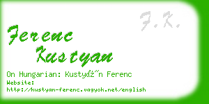 ferenc kustyan business card